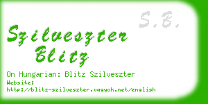 szilveszter blitz business card